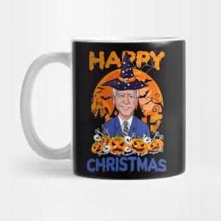 Funny Joe Biden Halloween Happy Christmas Witch Hat Anti Biden Mug